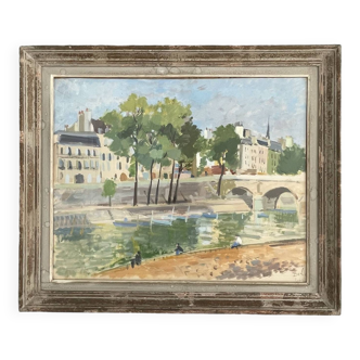 Old painting signed and dated September 1945