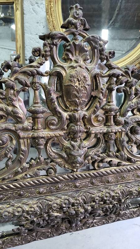 ANCIENT MIRROR WITH PARCLOSES FROM THE NAPOLEON III ERA