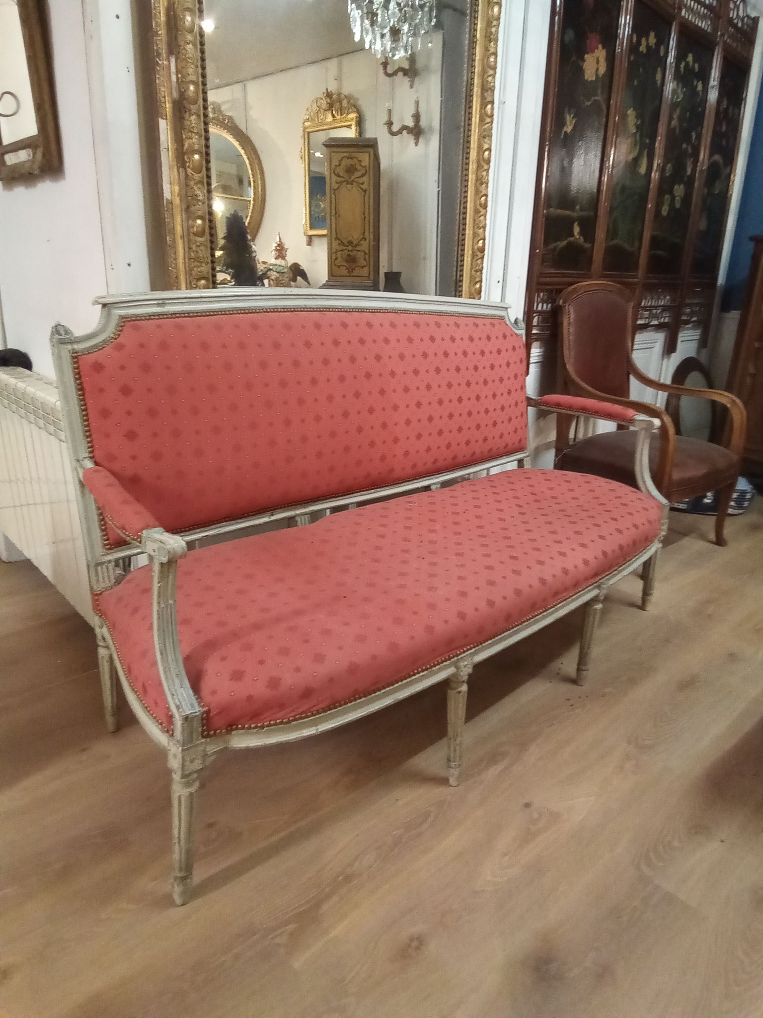 Canapé banquette d'époque Louis XVI
