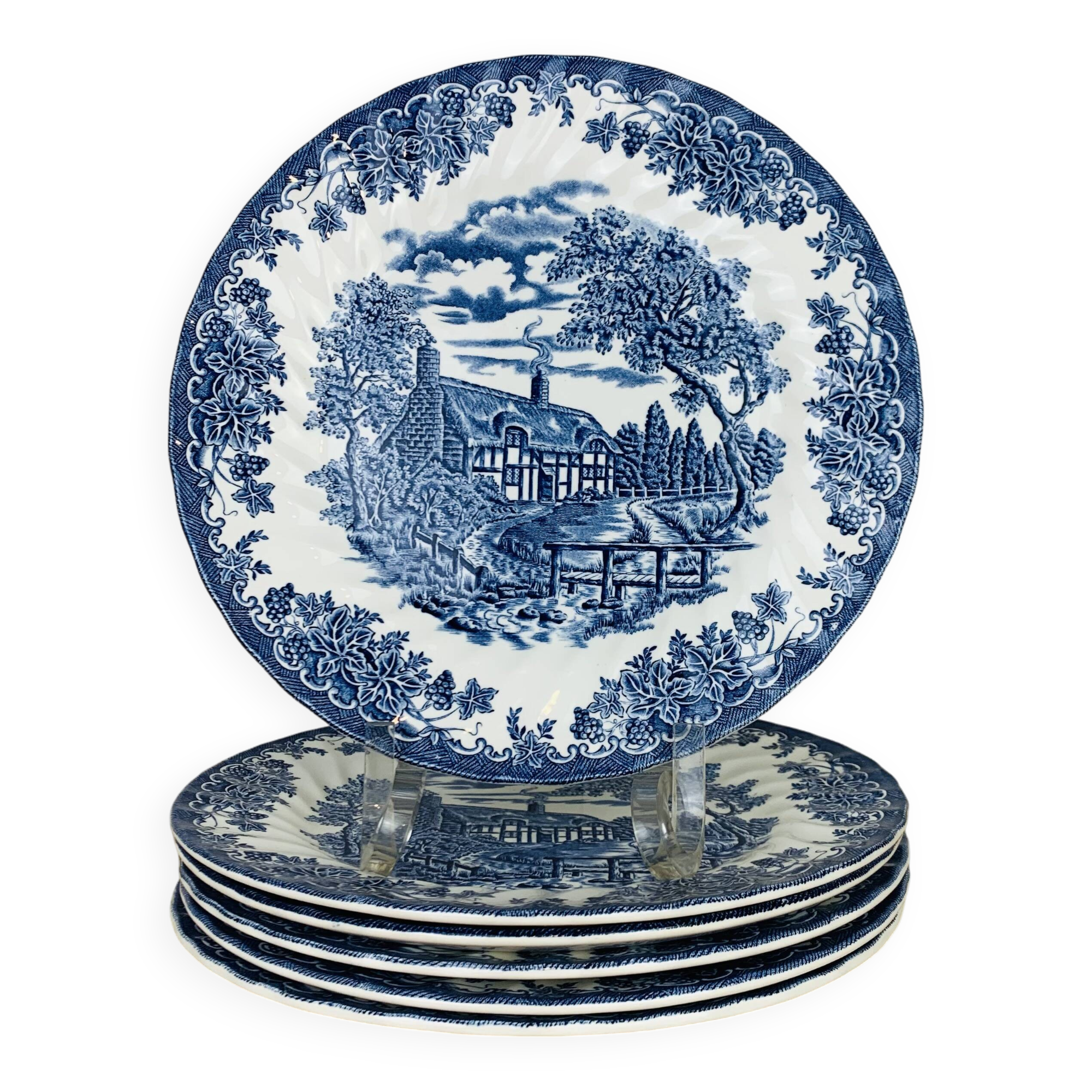 6 Myott The Brook English Ironstone Flat Plates