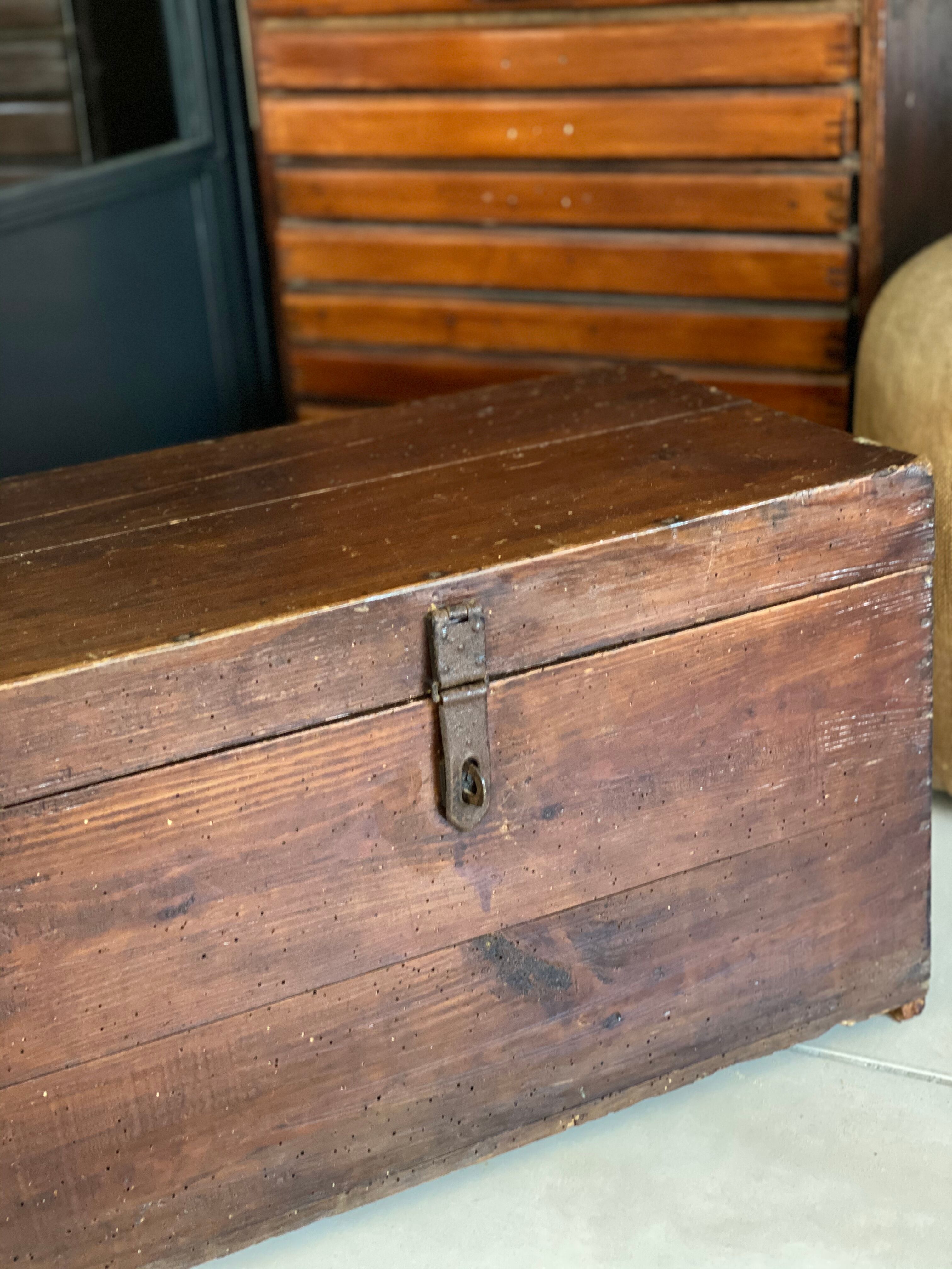 Old vintage wooden chest