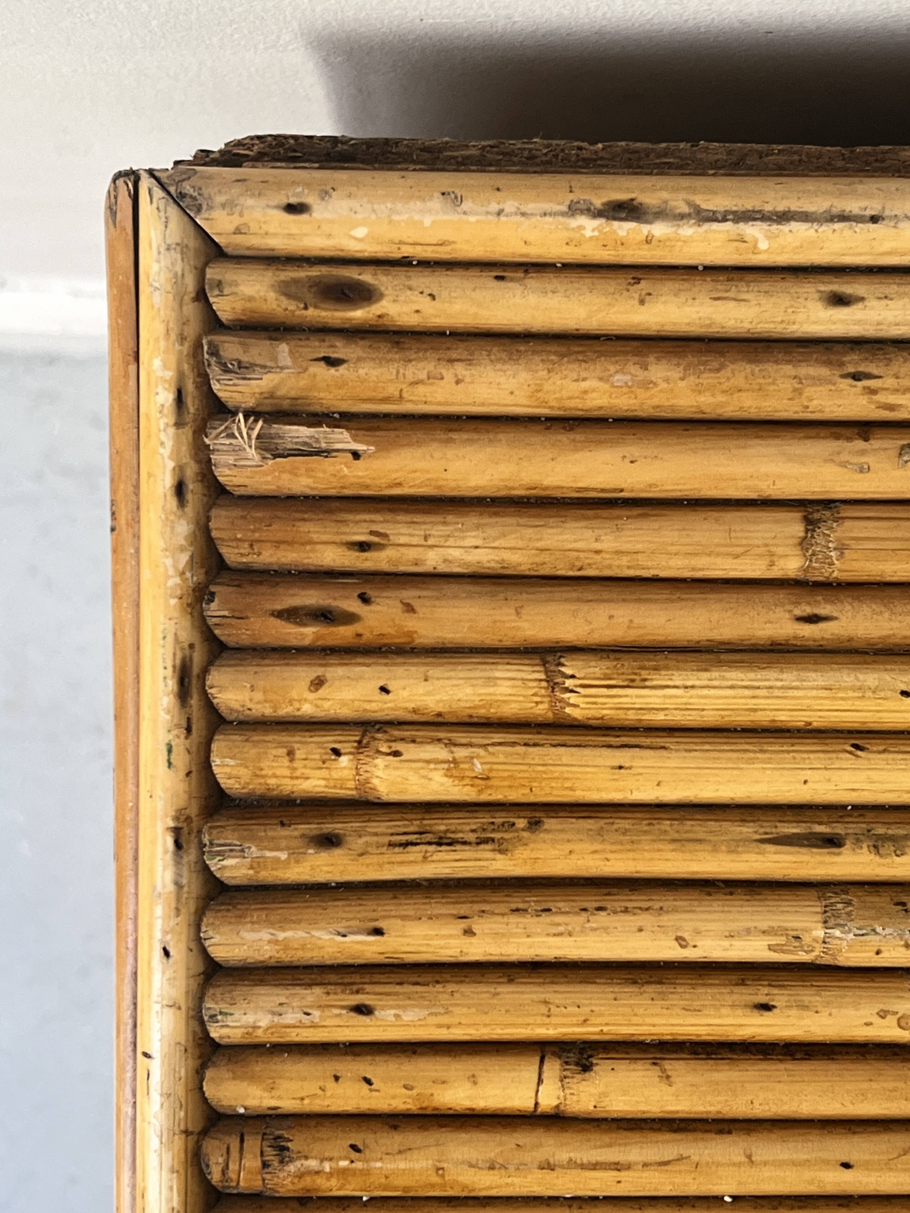 Vintage bamboo sideboard, Italy 1970