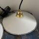 Set of three new electrified white enamelled sheet suspensions
