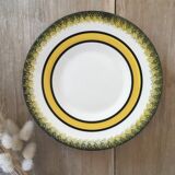Yellow & black dessert plates Henriot Quimper