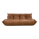 Togo 3-seater in Cognac leather designed by Michel Ducaroy for Ligne Roset.