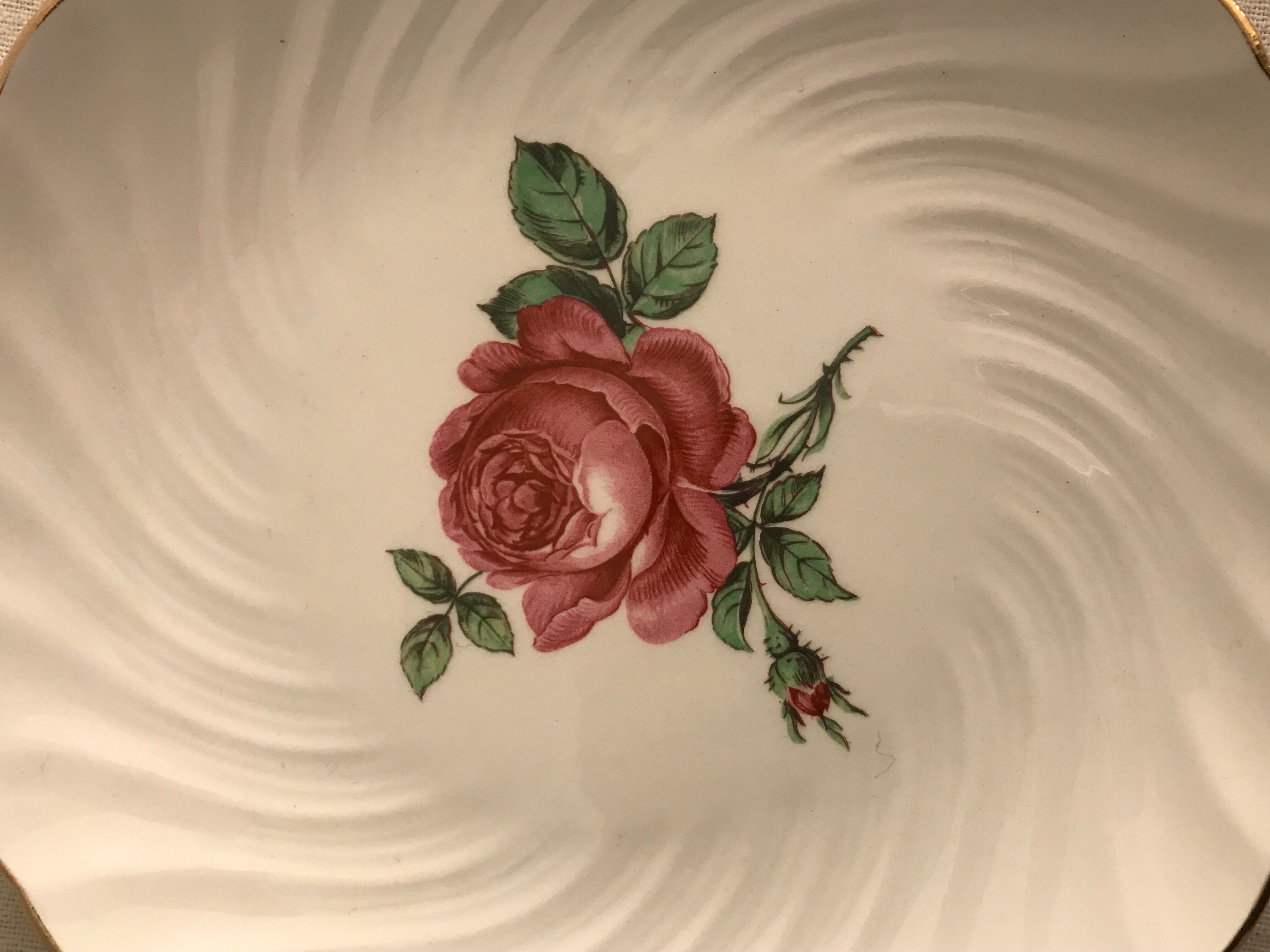 12dessert plates Gien, 1960s