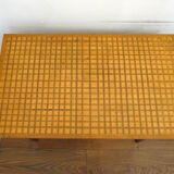 Mid-century grid coffee table, in wood & marquetry