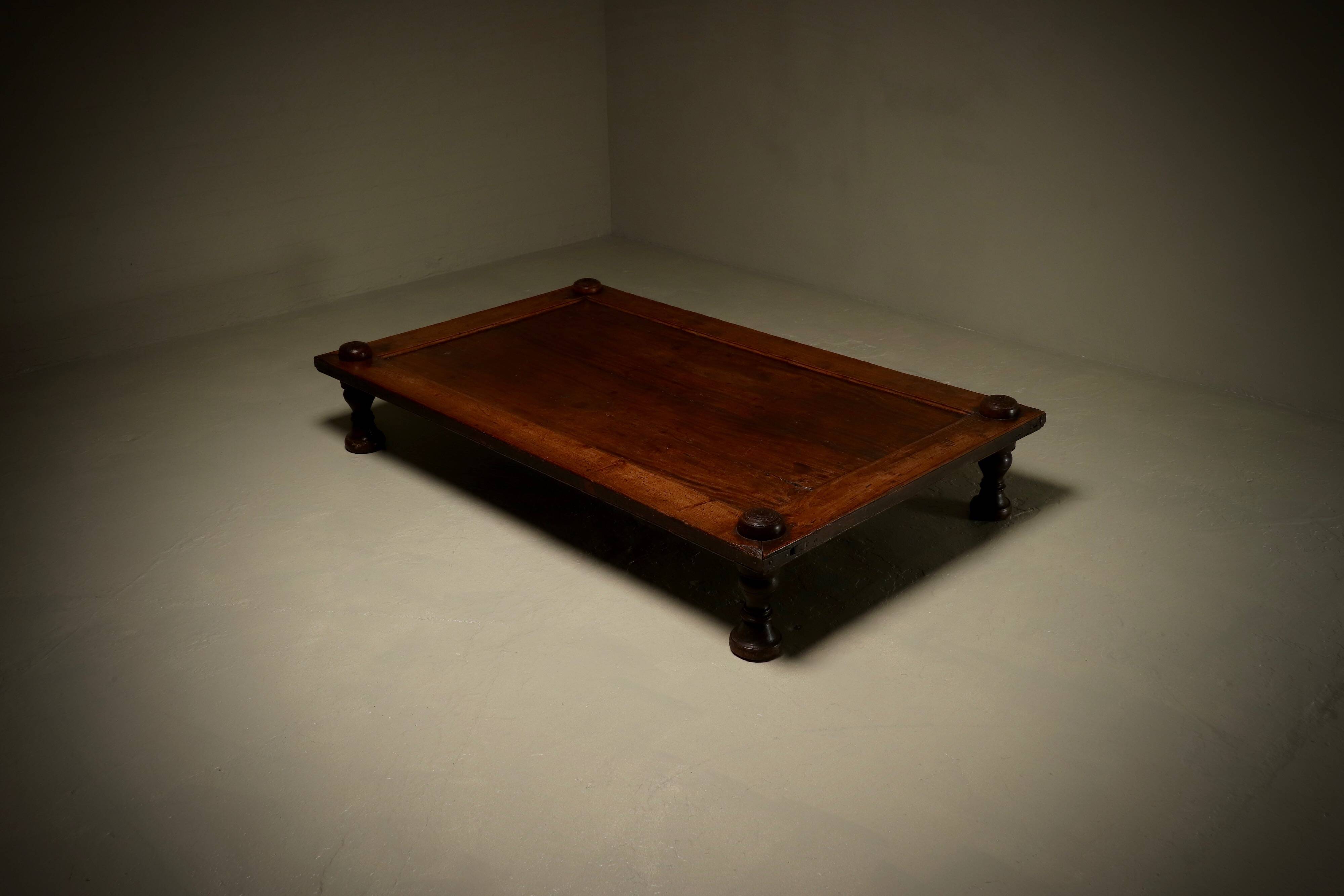 Monumental 19th Century Wabi Sabi Daybed in Tropical Hardwood