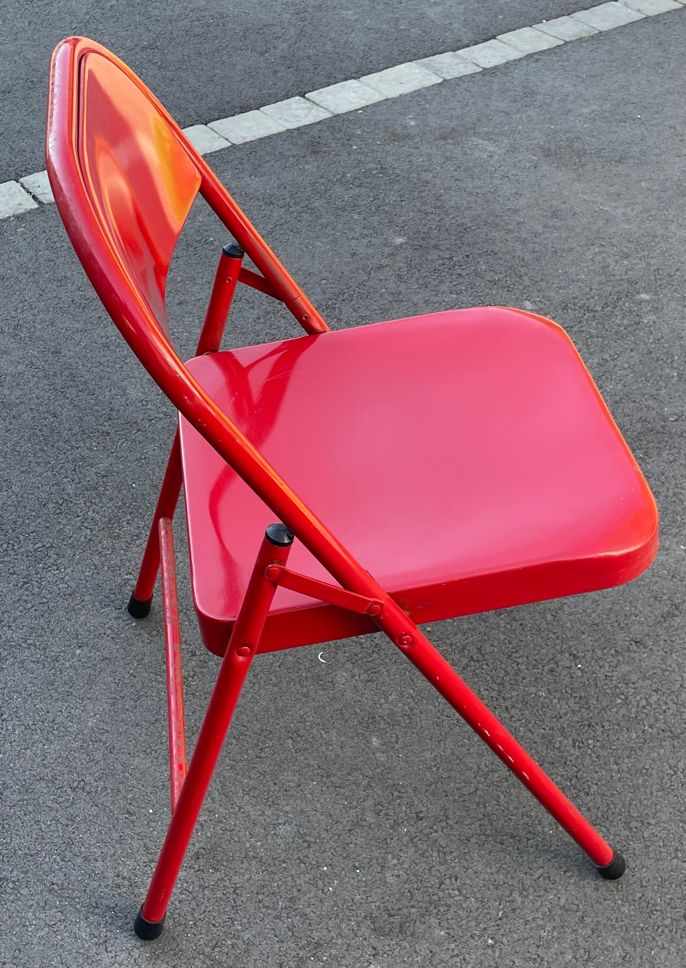 Vintage metal folding chair set of 6