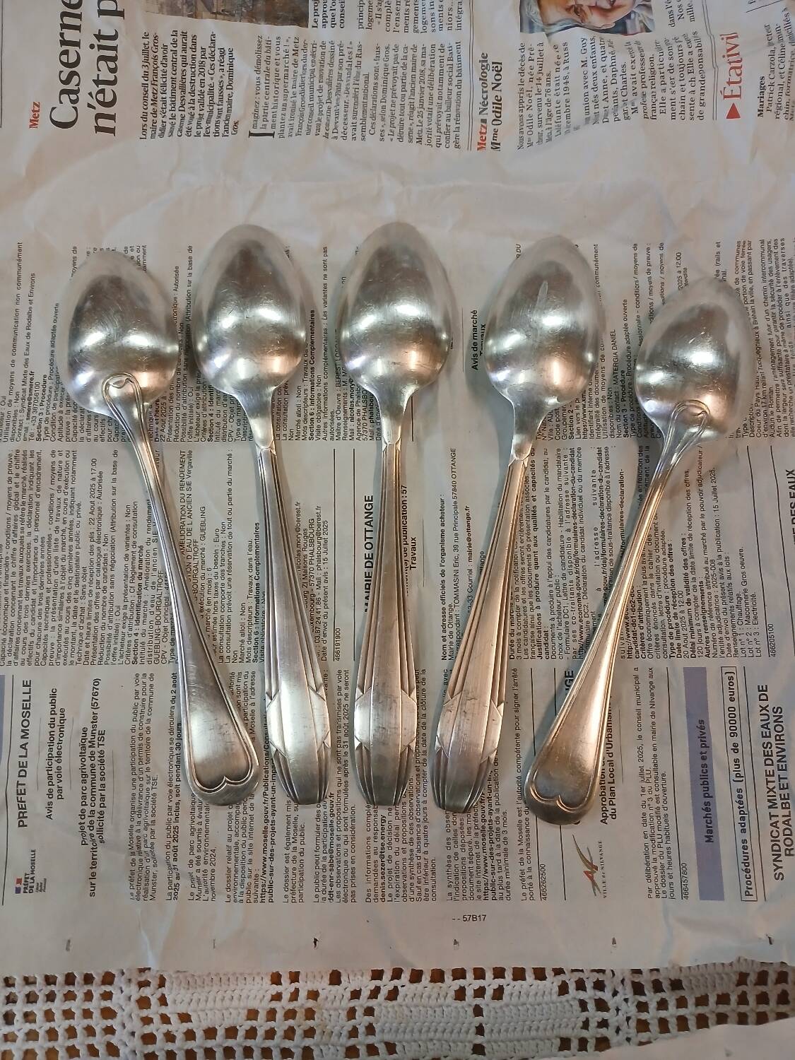 Set of 10 antique silver-plated cutlery