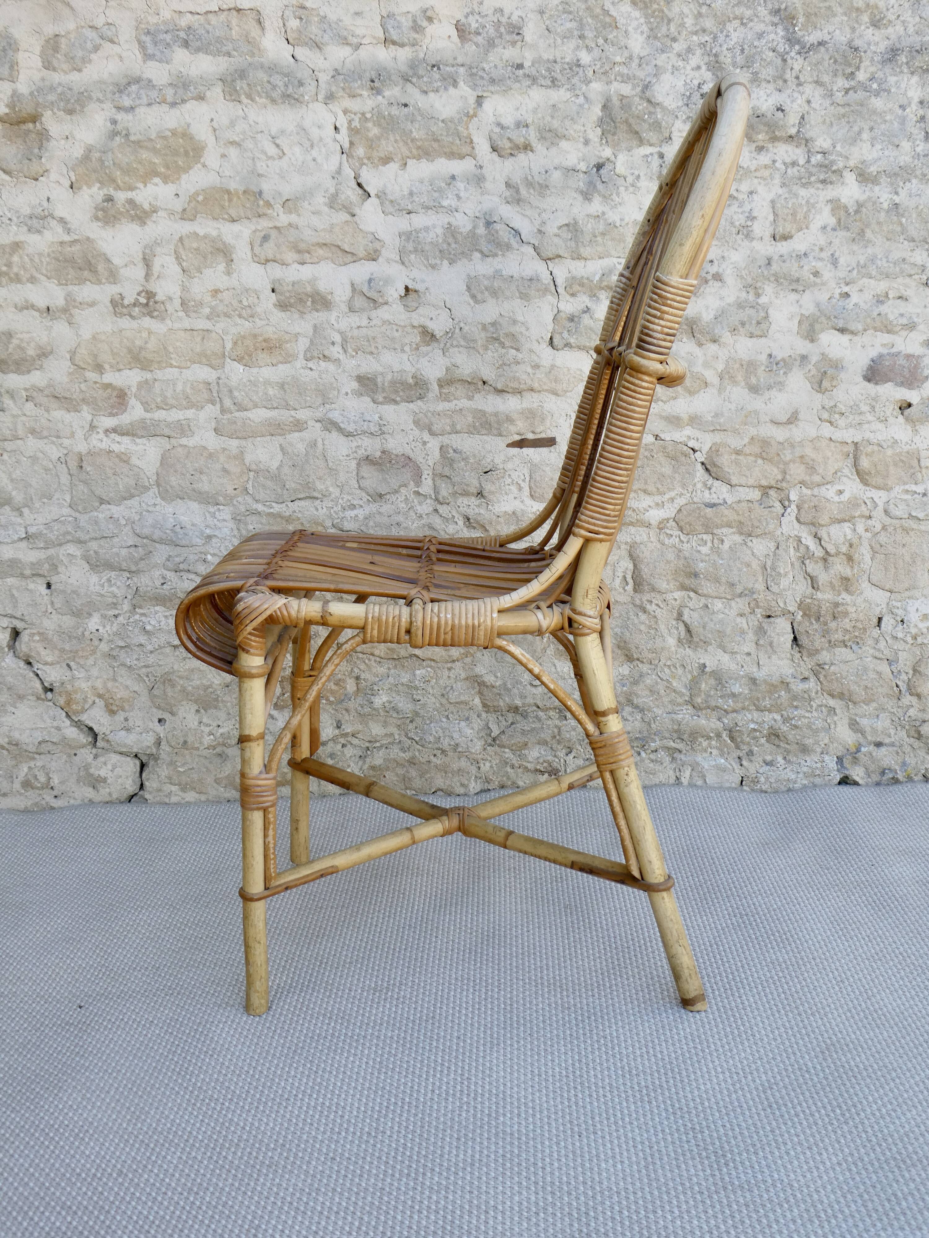 Rattan chair from the 60s-70s