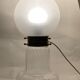 Midcentury Art Deco style swirl brass and glass mushroom table lamp
