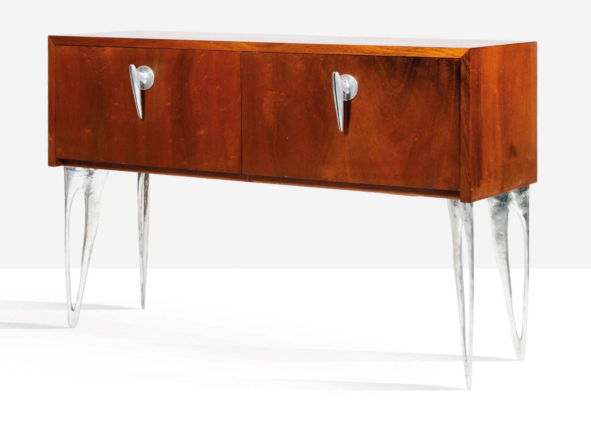 Sideboard from studio wunderkammer in rosewood and cast aluminum