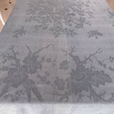 Large old blue-gray damask tablecloth - Linen - 350x260 cm