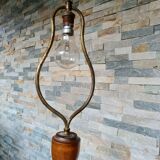 Beech floor lamp in turned wood