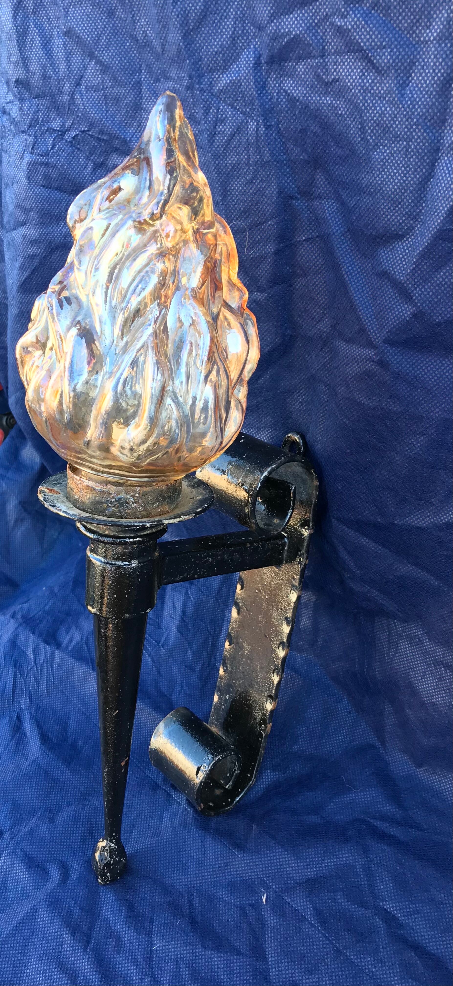 Vintage torch wall lamp