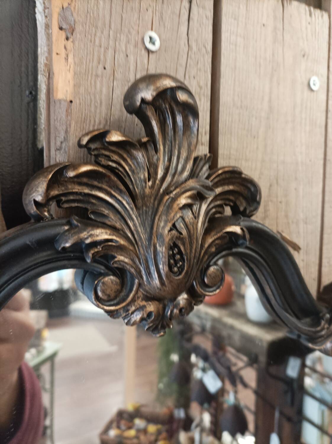 Black and gold baroque mirror