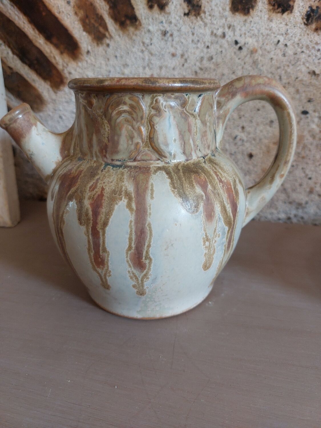 Ceramic pitcher signed Denbac, 1930
