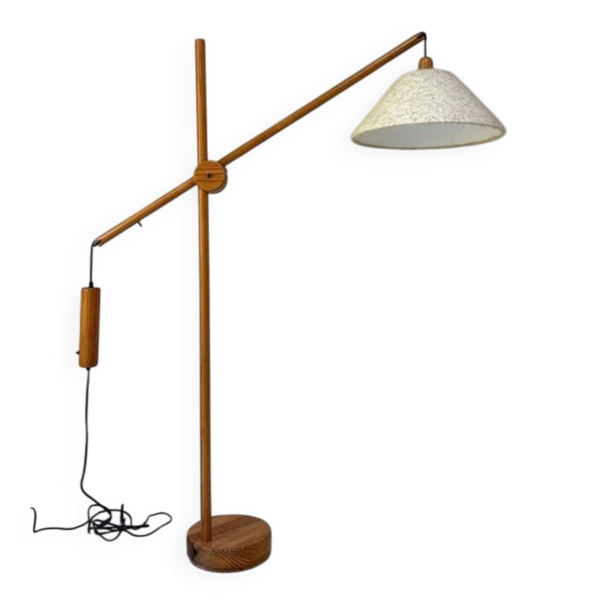 Vintage Domus teak wood floor lamp