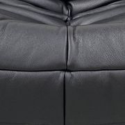 Togo lounge chairs in black leather attributed to Michel Ducaroy for Ligne Roset, set of 2