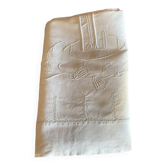 Drap ancien Lin/coton Brodé