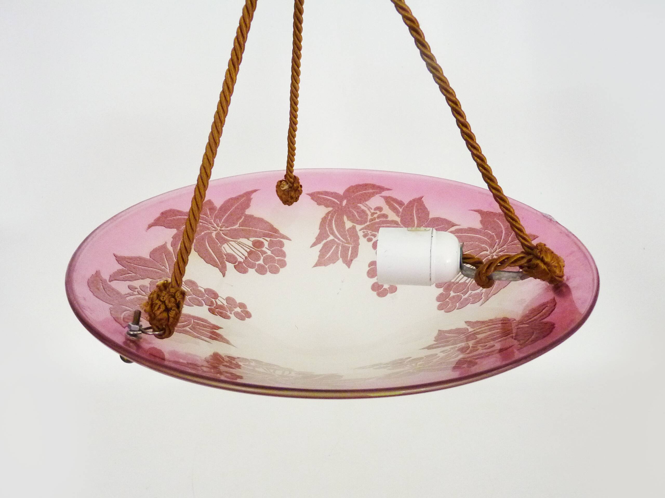 Magnificent Vianne Art Nouveau style 1-burner basin, in patterned purple glass