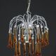 Set of 2 The Amber Crown, Murano Chandelier Amber and Crystal Drops, 1970s