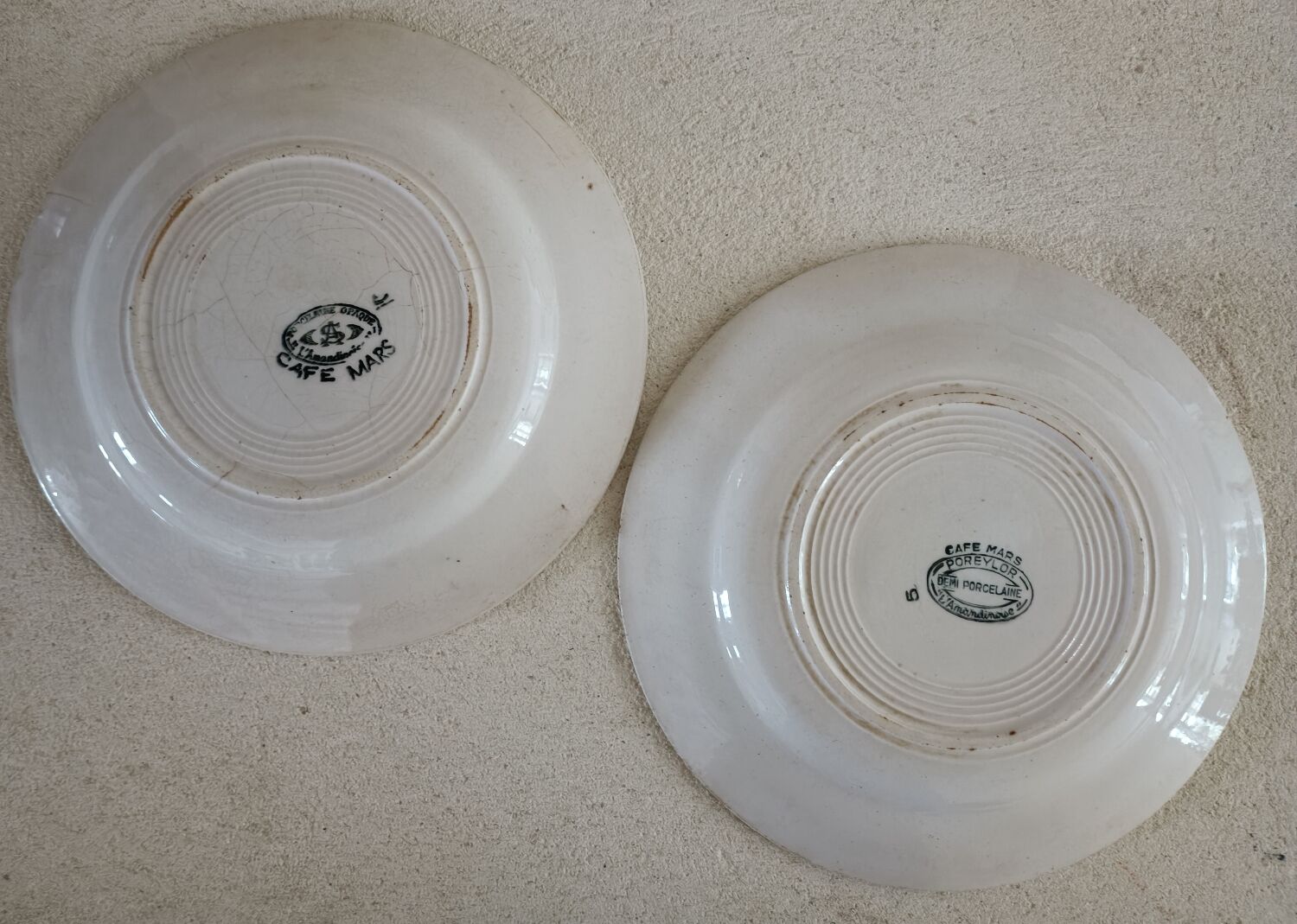 Lot 5 mismatched plates iron earth