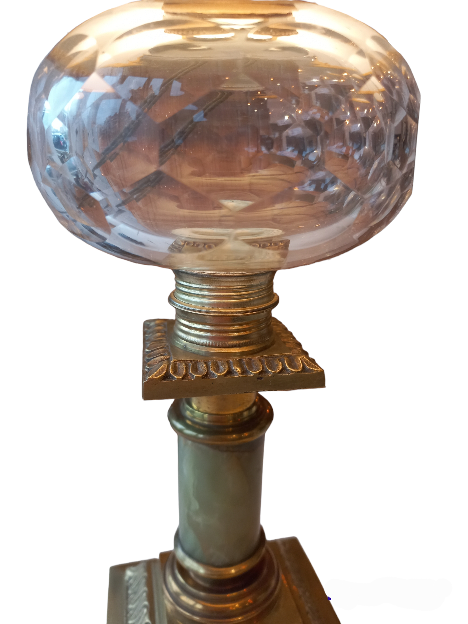 Crystal lamp and green marble