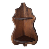 Corner shelf with 2 wooden shelves
