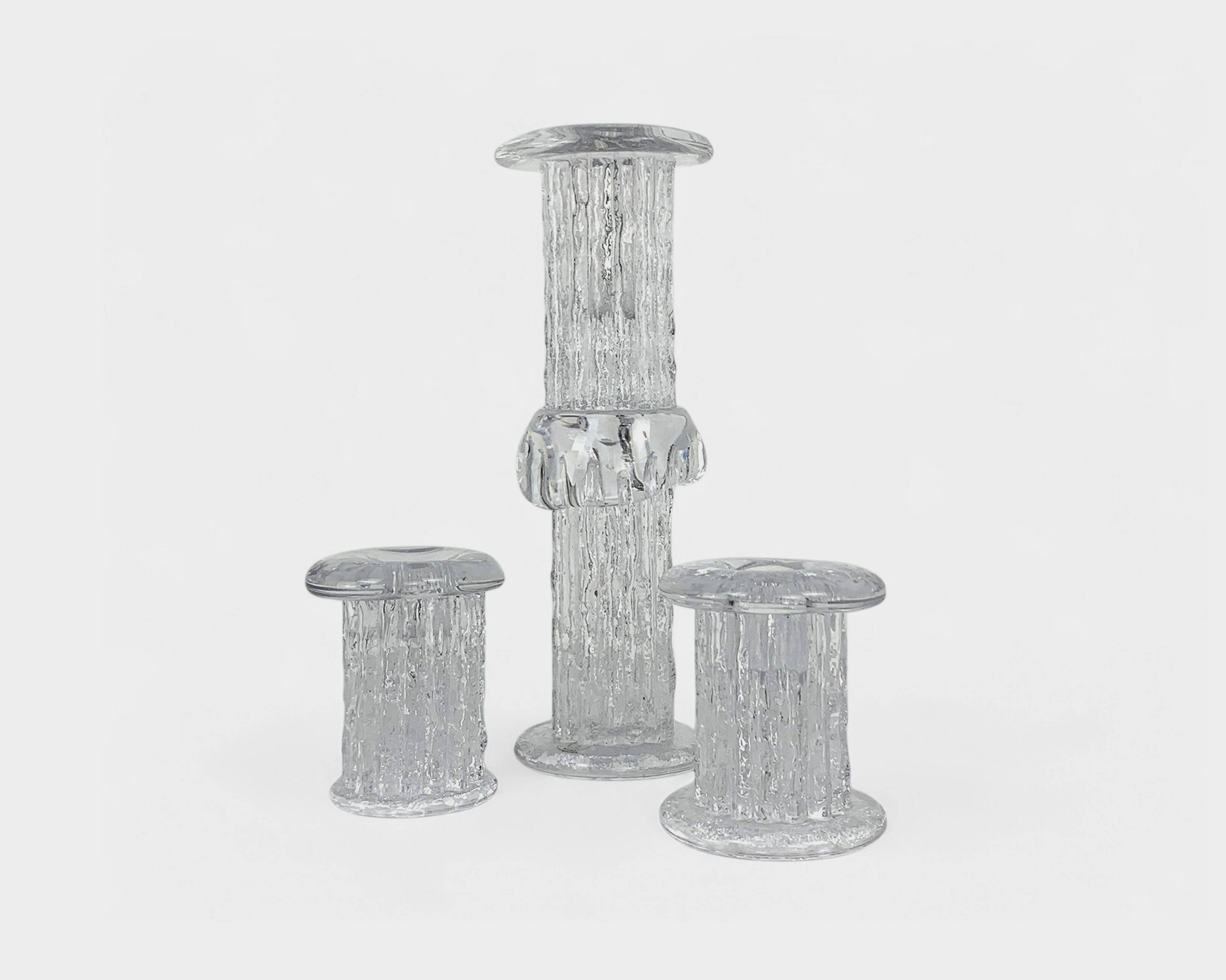 Bougeoirs en verre par Göran Wärff pour Kosta Boda, Suède, années 1970