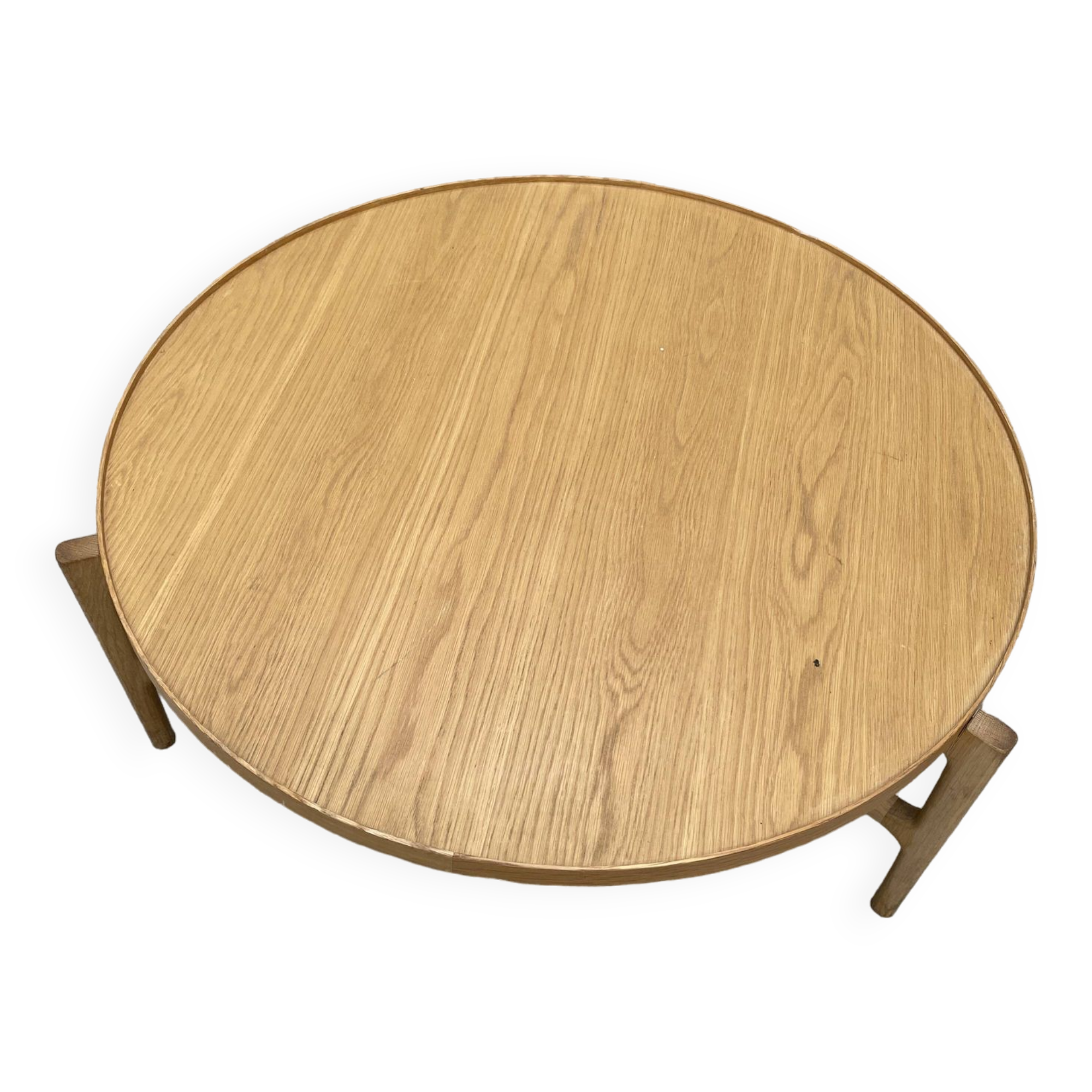 90 cm round wooden coffee table