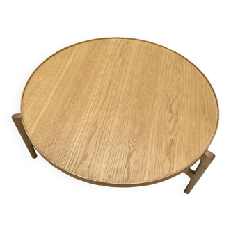 90 cm round wooden coffee table