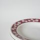 Set of 4 Saint Amand soup plates with burgundy flower outlines 1950