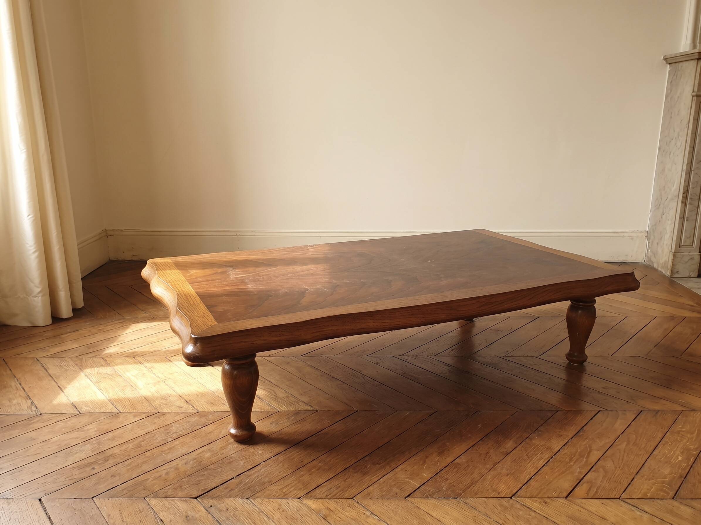 Table basse en bois massif 4 pieds