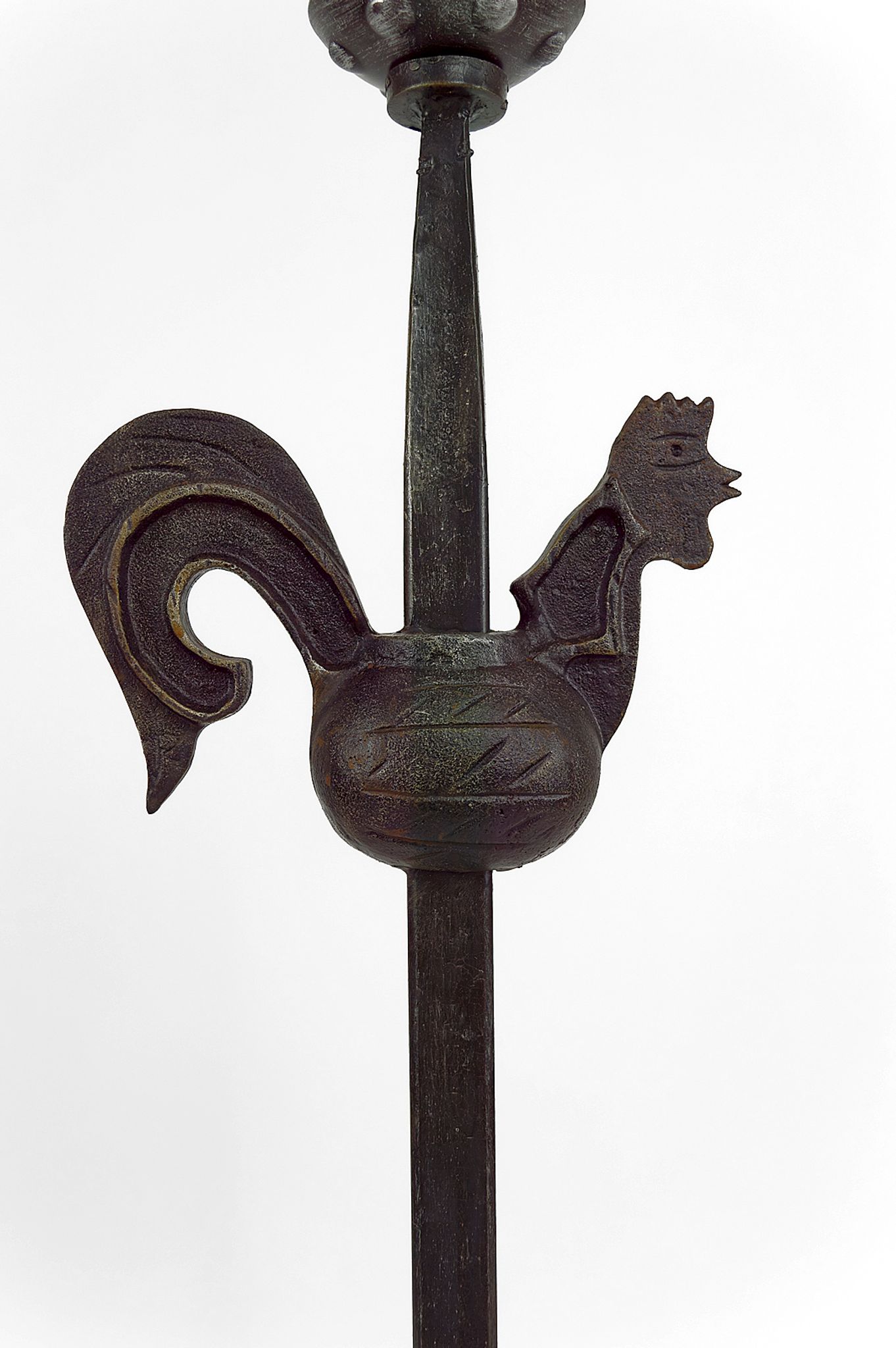 Floor lamp with wrought iron rooster by Jean Touret for the Ateliers Marolles, circa 1950