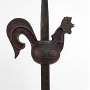 Floor lamp with wrought iron rooster by Jean Touret for the Ateliers Marolles, circa 1950