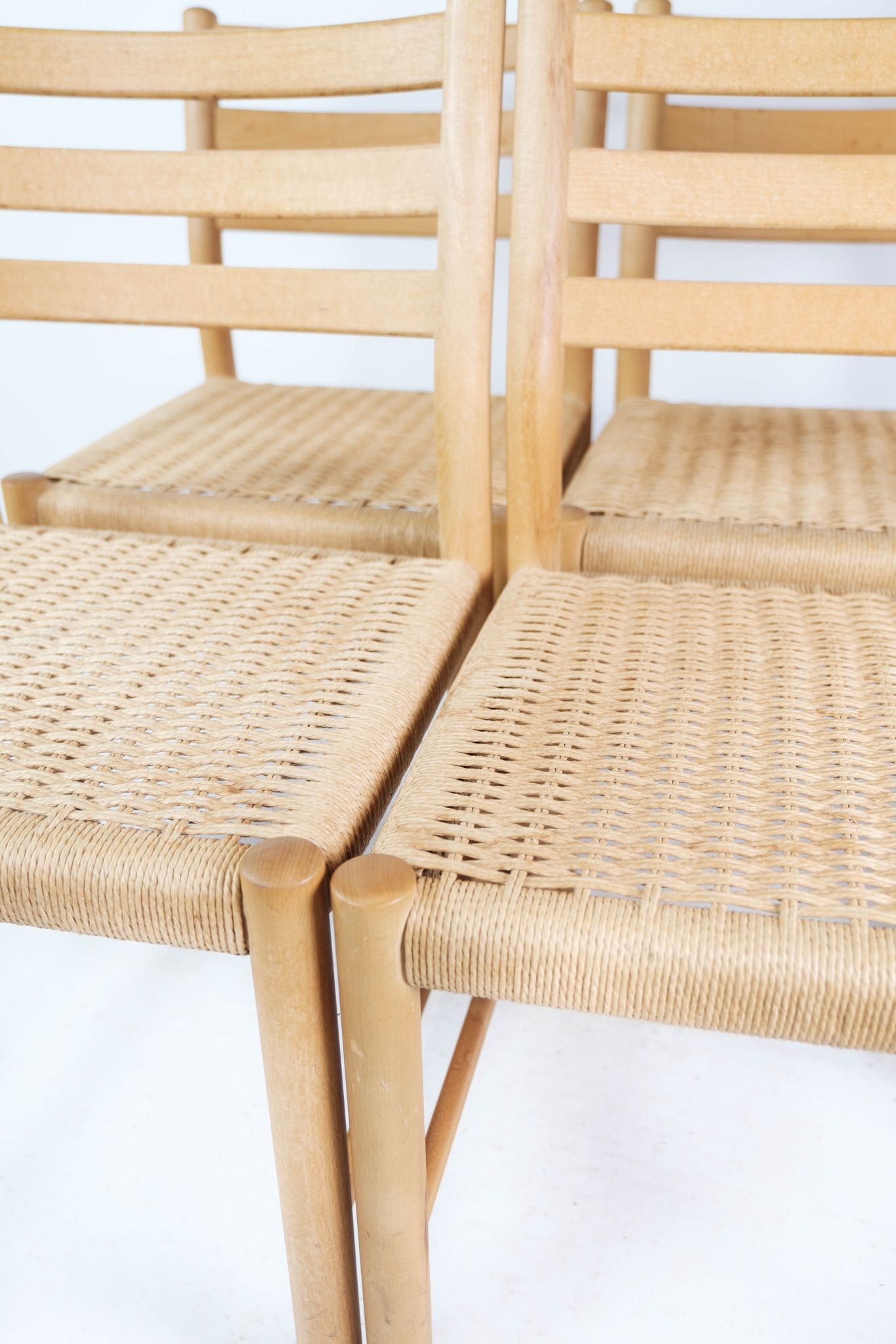 A set of four Kurt Østervig oak dining chairs for K.P. Møbler