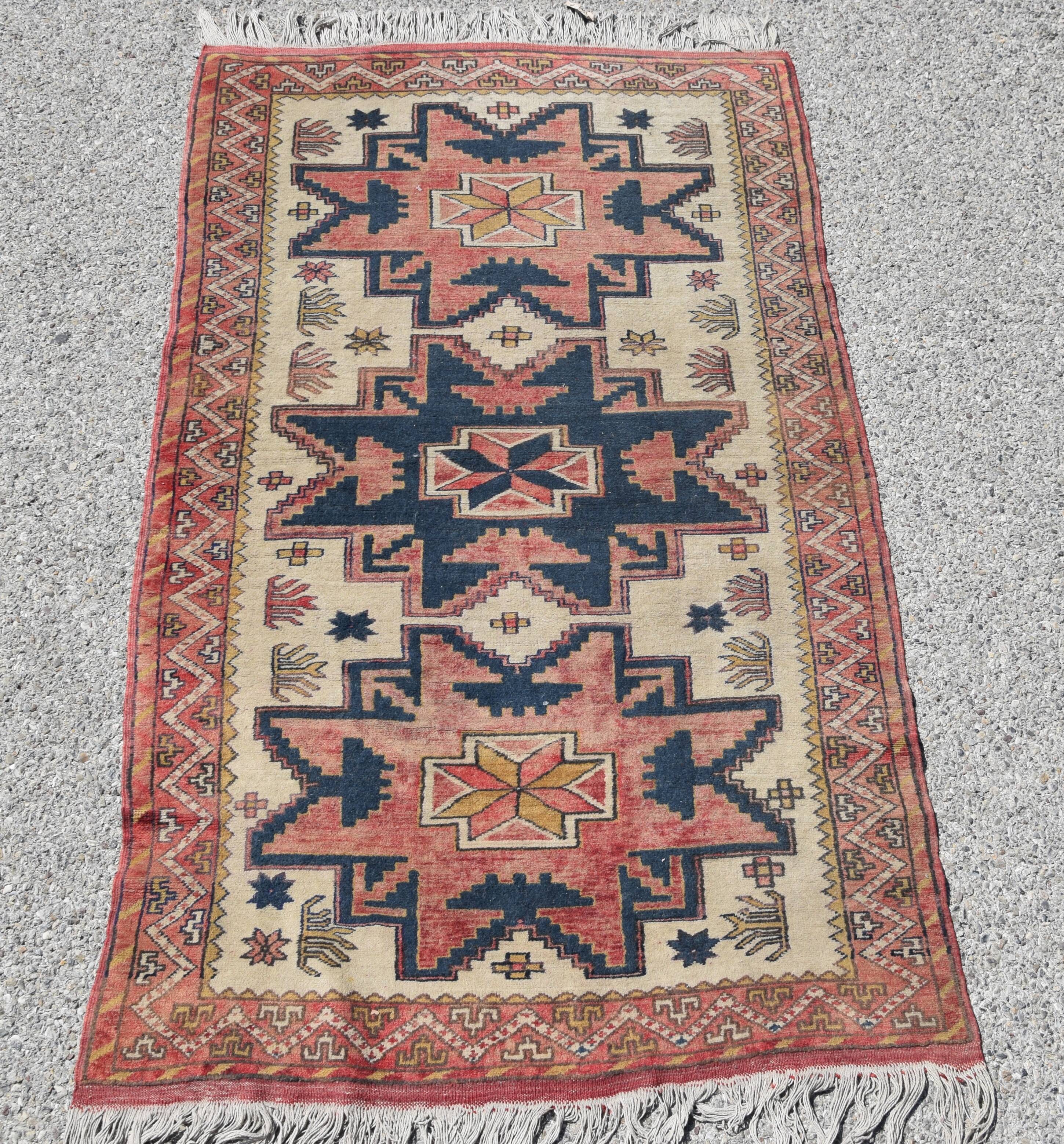 Turkish Kazak oriental carpet : 1.05 x 1.78 m
