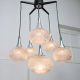 Vintage Italian Crystal and Chrome Chandelier, 70s