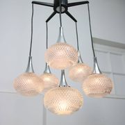 Vintage Italian Crystal and Chrome Chandelier, 70s