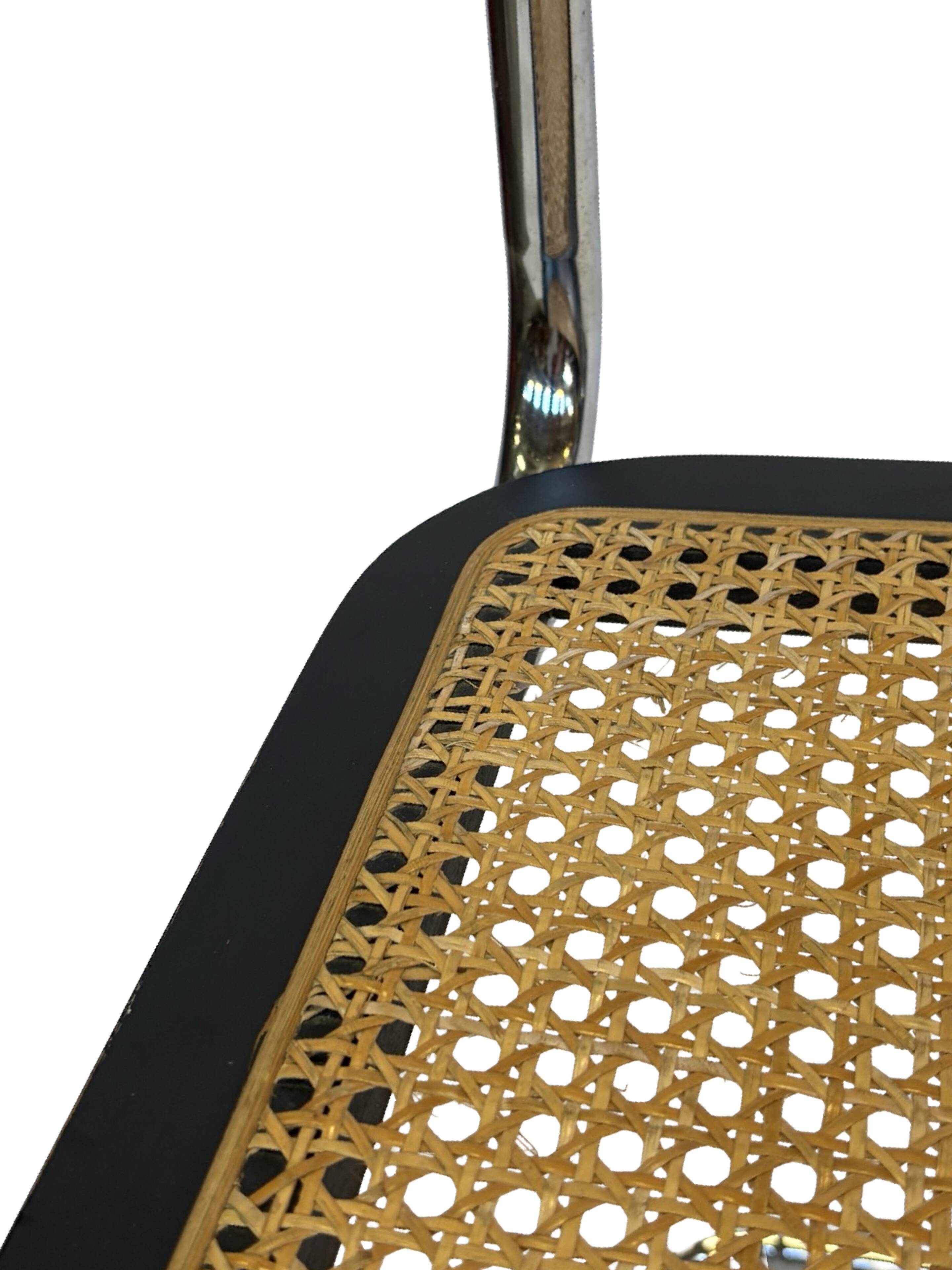 Vintage Cesca chair style b32 model in chrome and black