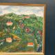 Original Swedish Oil on Canvas – “Hilly Landscape with Houses” by Lalla Blecher – Signed – Vintage & Framed
