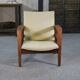 Fauteuil moderniste en acajou et skaï 1940-1950