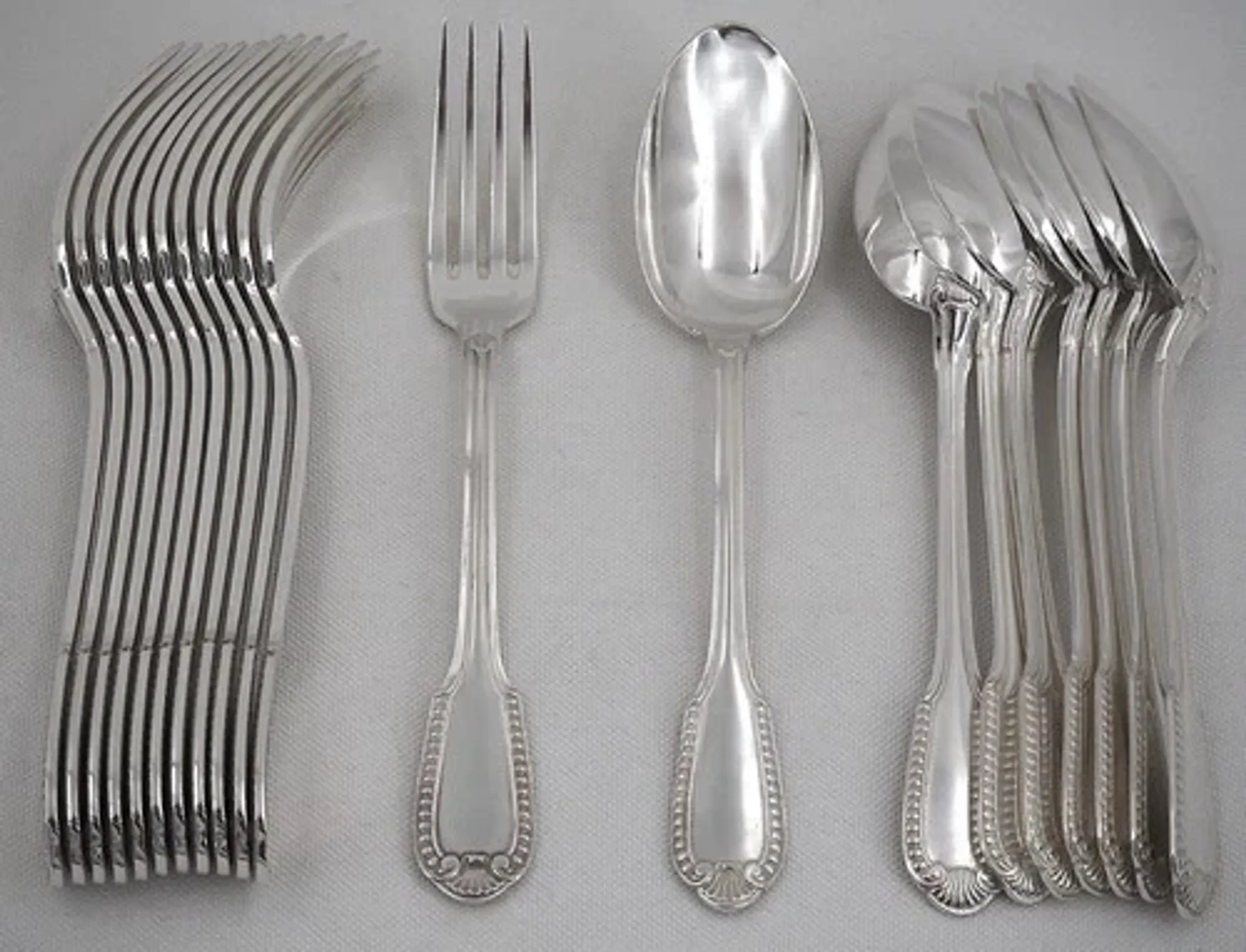 Boulenger Godrons 12 forks + 8 dessert spoons, 20 pieces.