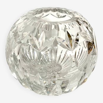 Vase boule ciselé en cristal