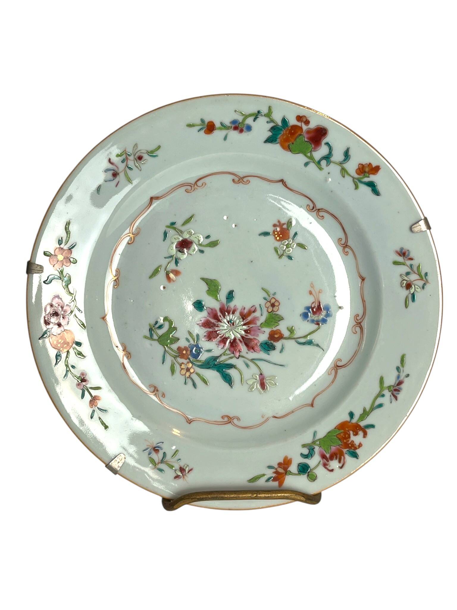 China, porcelain plate East India Company floral decoration 18th century