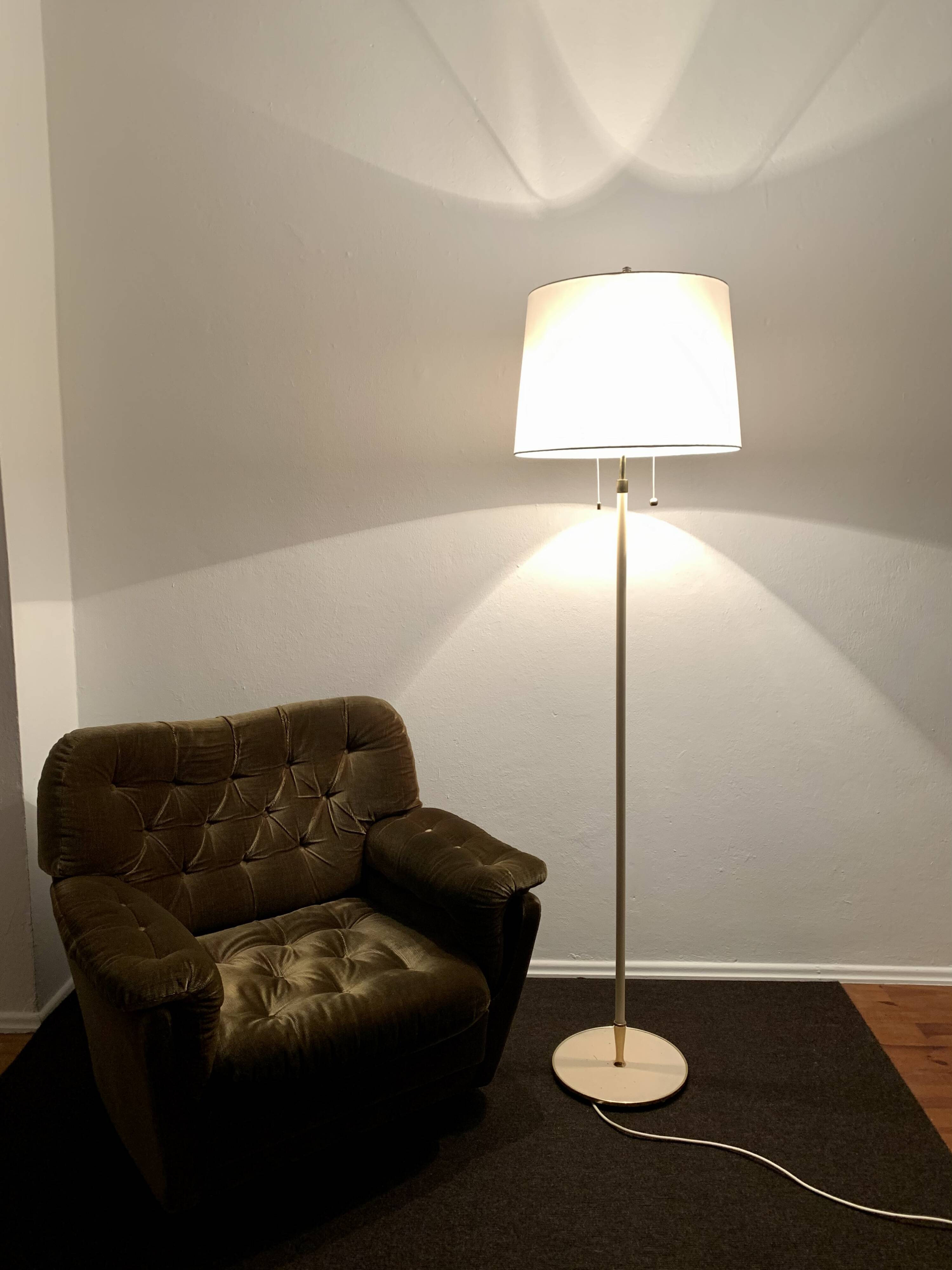 Brass Floor Lamp by Vereinigte Werkstätten
