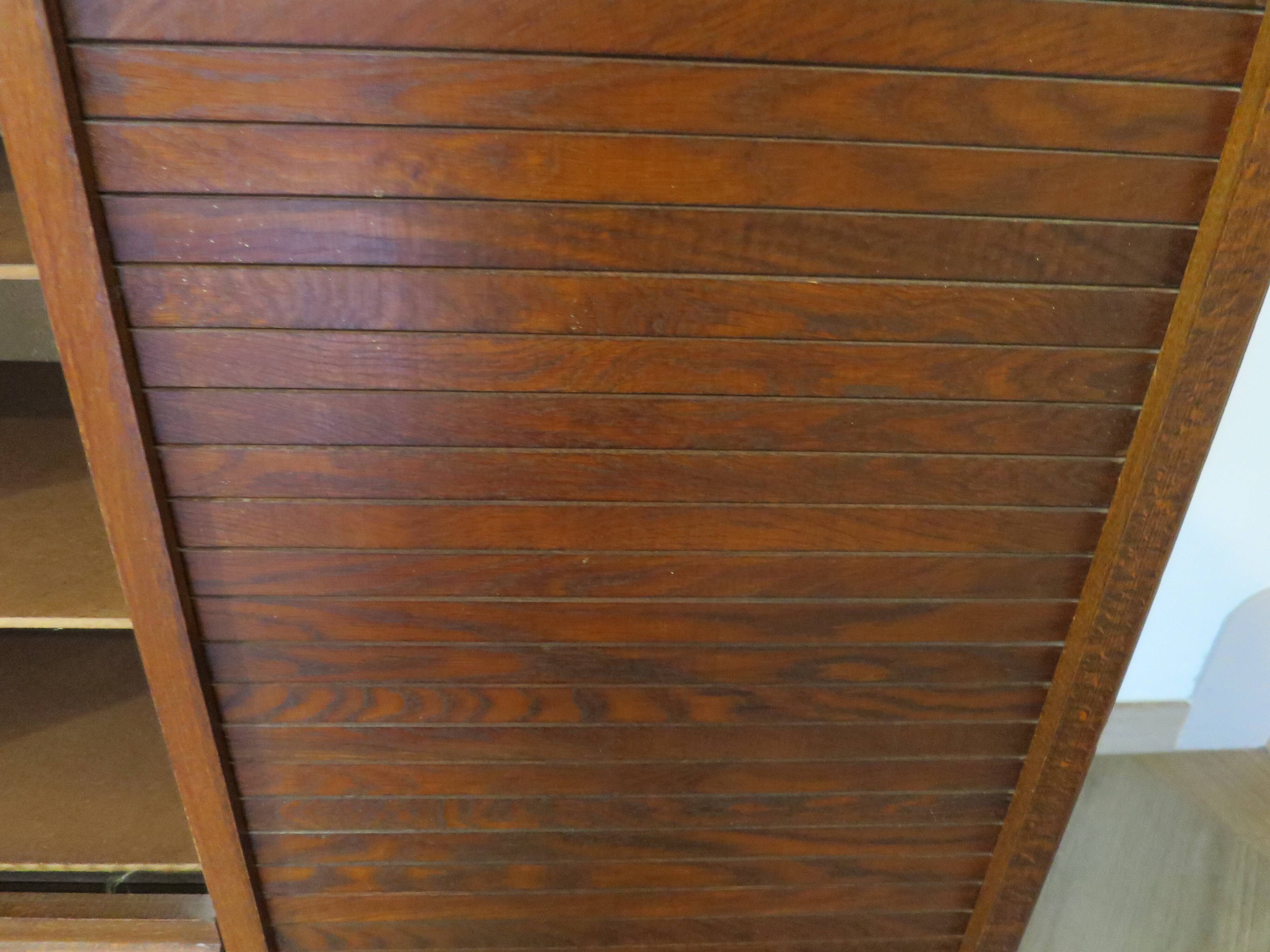 Double curtain cabinet - notary furniture - solid wood - 1970 - industrial style