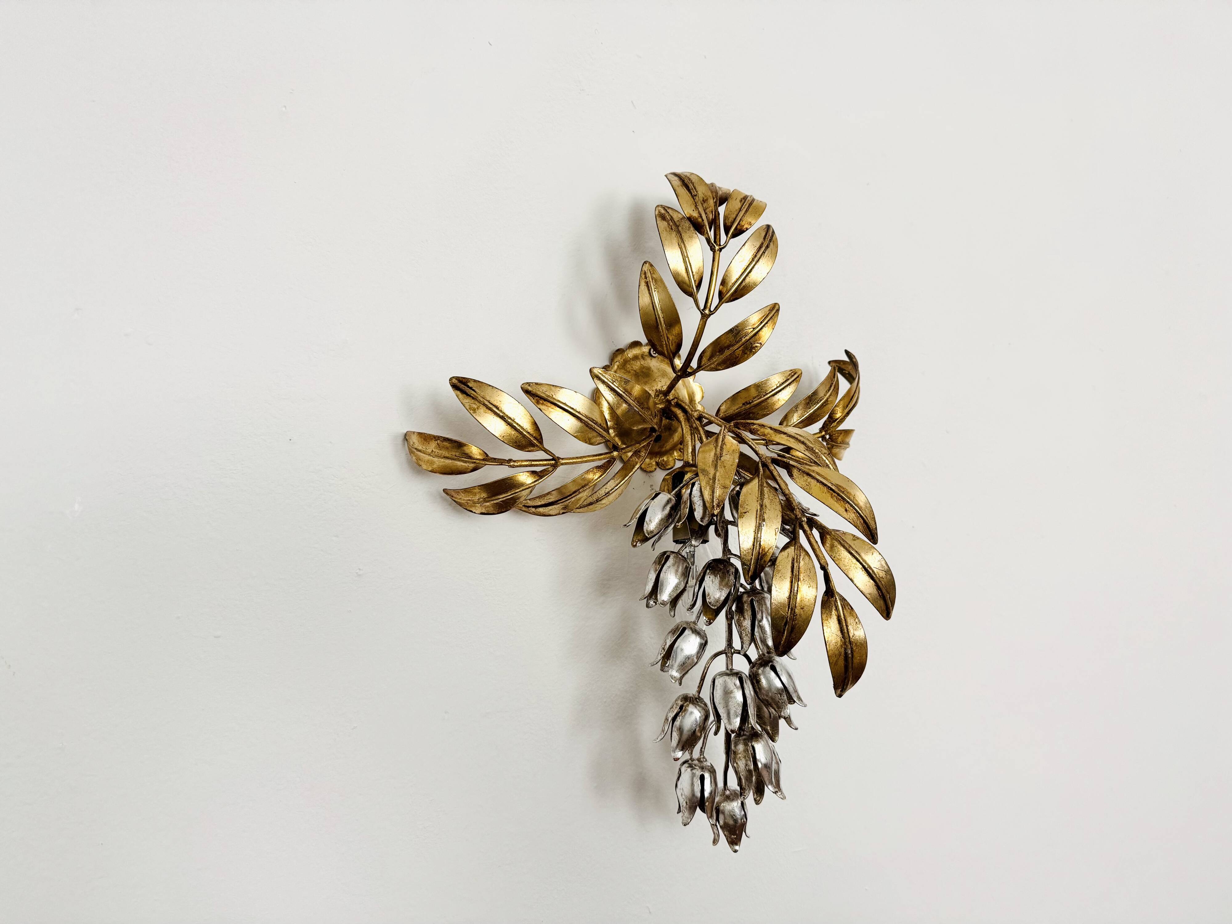 Hollywood Regency Gilded Wall Lamp by Hans Kögl